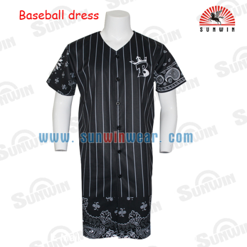 Plain blank stripe button down baseball jersey wholesale baseball shirts