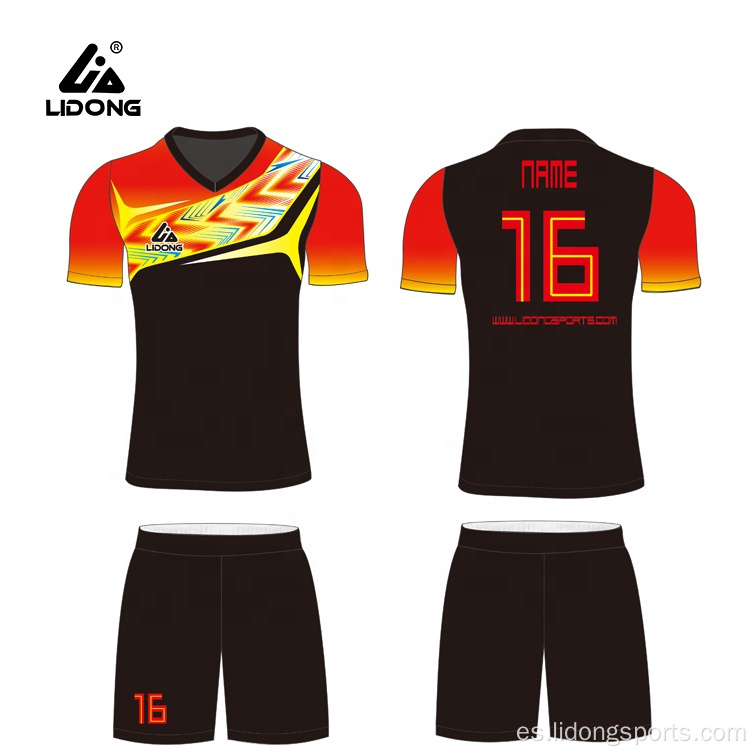 Equipo personalizado Jersey de fútbol negro y rojo de fútbol