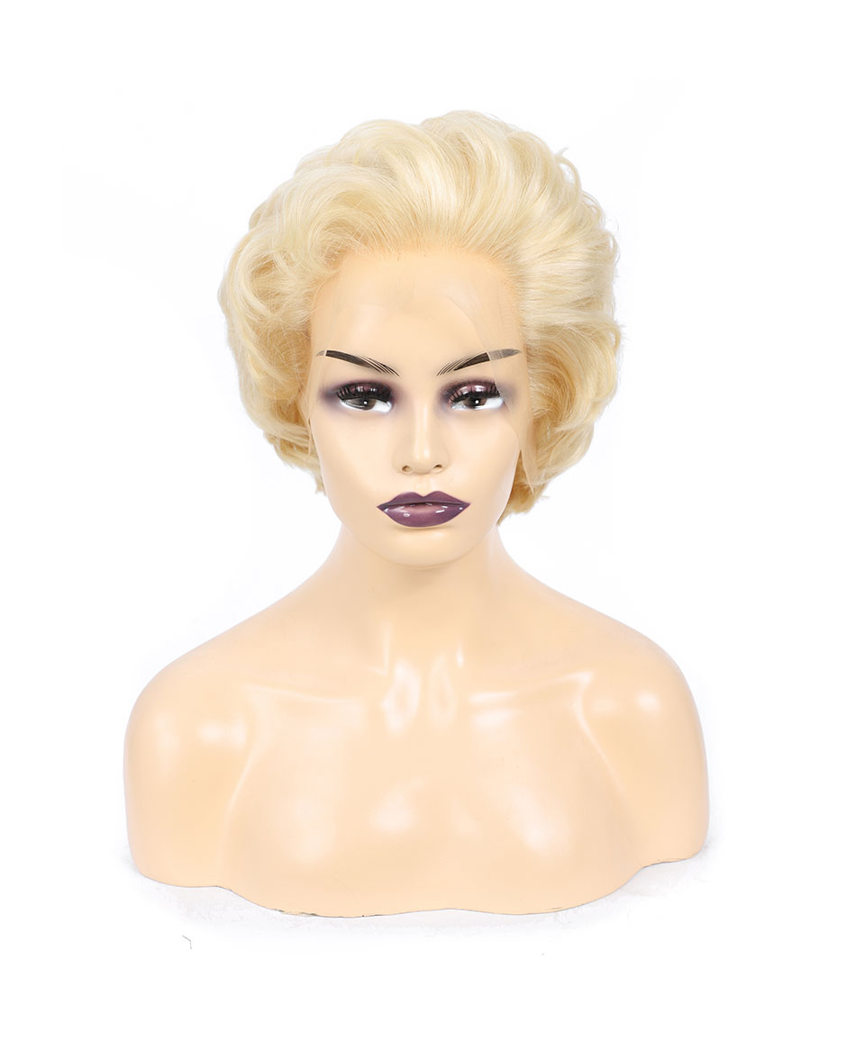 Nostalgia Marilyn Monroe 613 Color 8 In Short Bob Natural Wavy Lace Front Wig 100% Original Virgin Human Hair Wigs