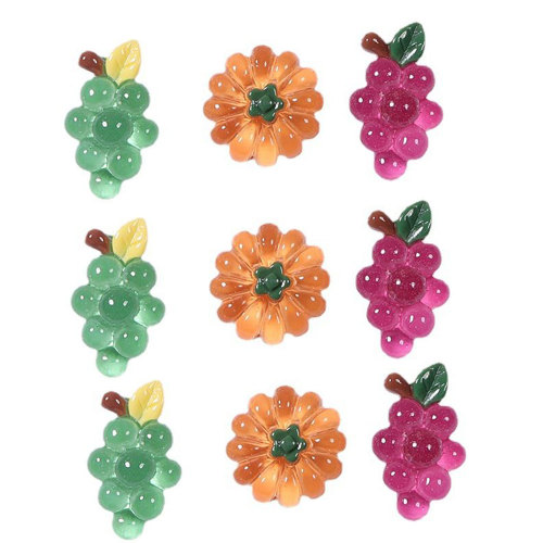 Clear Fruit Resin Flatback Cabochon Sweet Grape Carrot Pumpkin Cherry Pineapple Decoration Crafts For Hair Bows Scrapbooking DIY