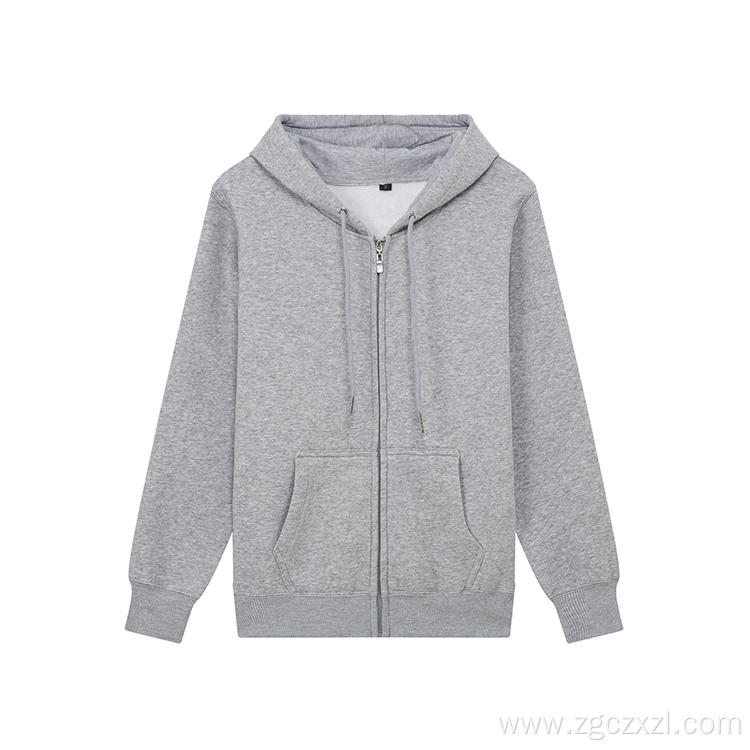 Fleece zipper thick solid color sweater