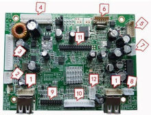 Media player board lvds hdmi led controller board support split screen function