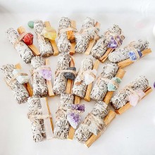 Bulk Sage: California White Sage and Palo Santo Smudge Sticks with Raw Crystals