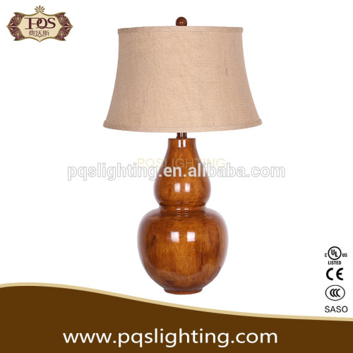 Handmade wood countryside table lamp