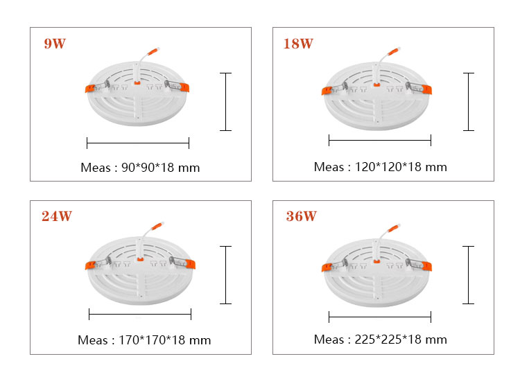 Anern Aluminium 18 watt led recessed downlight 1300lm