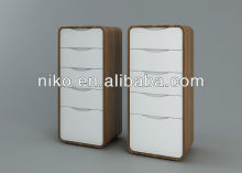 High Quality High Gloss White and Walnut Chest