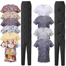 100% Cotton Adjustable Medical Uniform Printed Tops for Women - Wholesale Medical Scrubs