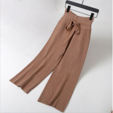 Casual Wide Leg Knit Pants Ladies Pants