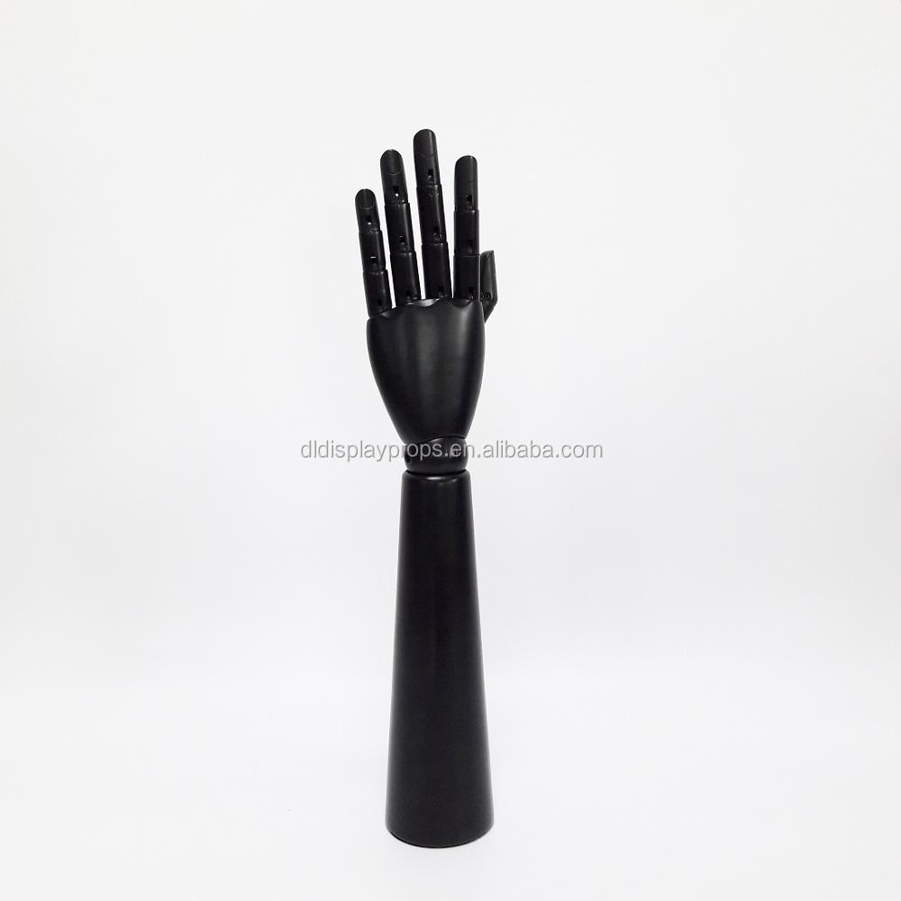 DL1454 Female wooden long hand mannequin for handbag display,wood hand model with 360 rotating