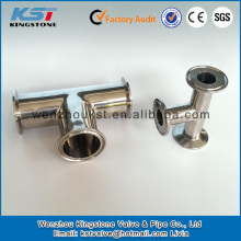 China manufacturer ss304 clamped tee for pipes