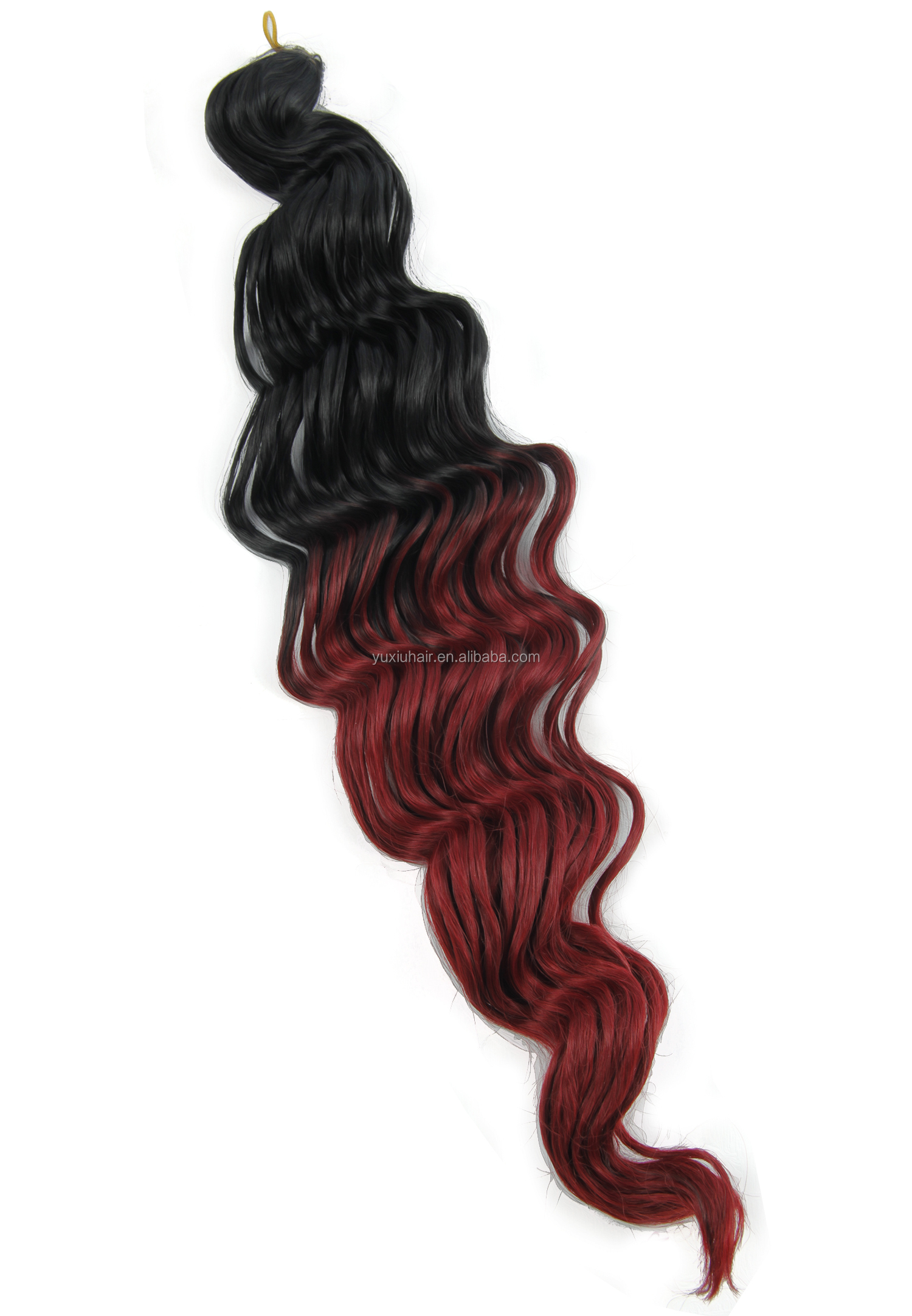 Synthetic Bulk Hair Crochet Hair Braids Box Braid 22 Inch Curly Extension Deep Wave Crochet Hair For Black Women