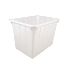 White color nestable stackable plastic crate