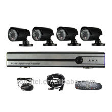 CCTV&DVR kit, IR water proof bullet with HD CMOS1089,25m Night vision, 4 channel DVR with H.264