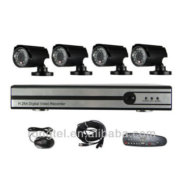 CCTV&DVR kit, IR water proof bullet with HD CMOS1089,25m Night vision, 4 channel DVR with H.264