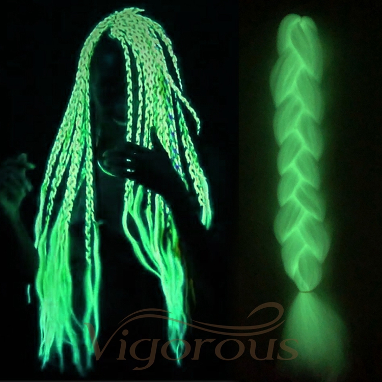 Cosplay Wholesale For Sale Long  Fluorescence Crochet Women Ladies Soft Styles Synthetic Cheap Ombre Colorful Braids For Hair