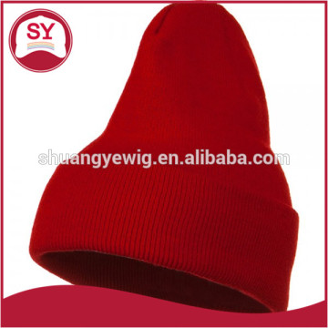 Oversized Plain Cuff Knitted Long Beanie Hat
