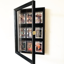 Wall-Mounted Clear Plexiglass Card Case Display for 9 Slabs