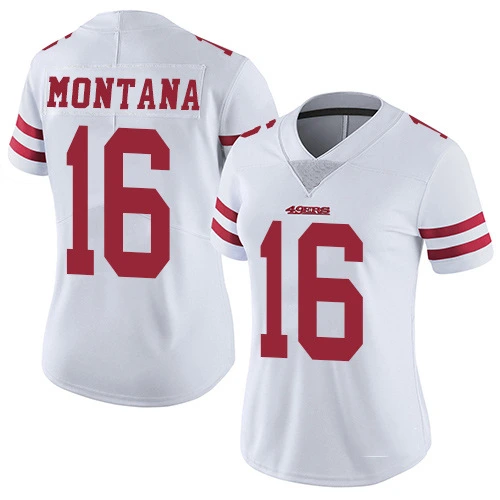 Wholesale Custom Women 49ers Jerseys 16 Montana 80 Rice 85 Kittle American Football Jerseys