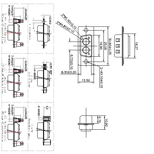 PDC2W2-MXXXX00 Coaxial D-SUB 2W2 MALE Solder Cup PDC2W2-MXXXX00 Coaxial D-SUB 2W2 MALE Solder Cup