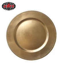 Beaded Edge Plastic Plate with Metallic Finish