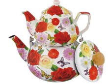2.1LENAMEL KETTLE&0.75L PORCELAIN TEAPOT