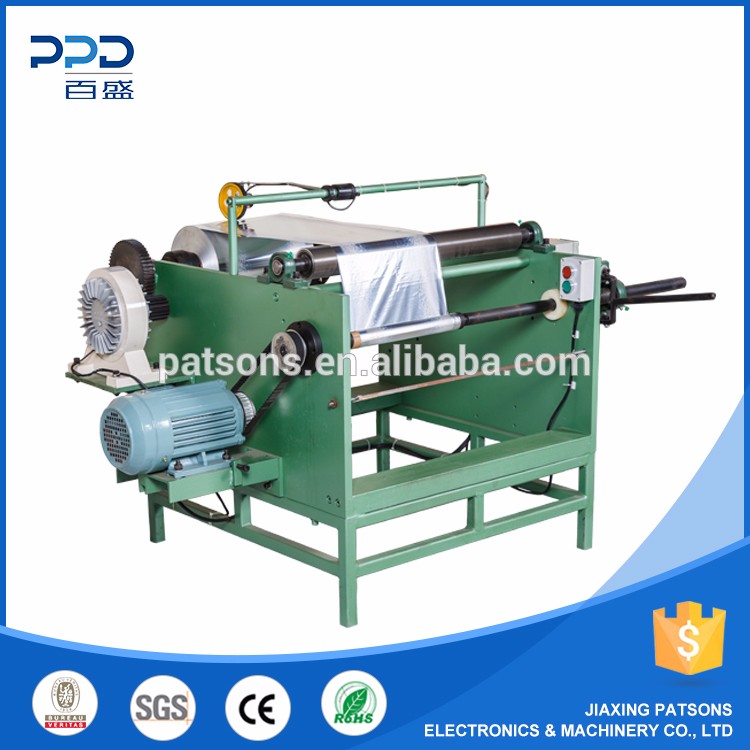 Small manual aluminum foil PVC stretch film making cutting machine