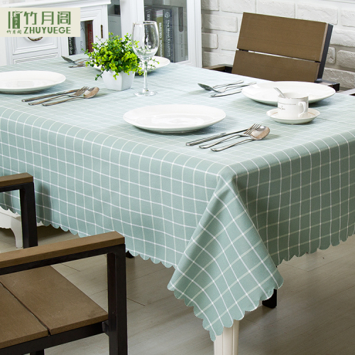 100% Polyester Waterproof Plaid Custom Square Table Cover Tablecloths For Rectangular Tables