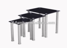 Modern black glass nesting table
