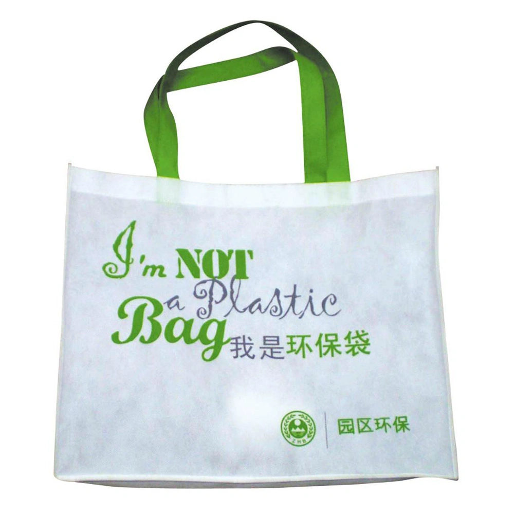 Gots Oekotex 100 Eco-Friendly Long Nylon/Polyester Handle Cmyk Printing Cheap Promotional Shopping Non Woven Bag with Lamination