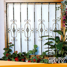 decorative modern solid steel house window grill design