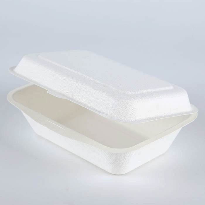 400 500 600 ml Biodegradable Sugarcane Fast Food Lunch Container Box