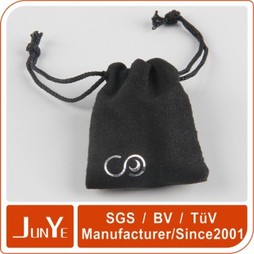 custom brand black cute jewelry pouch with string