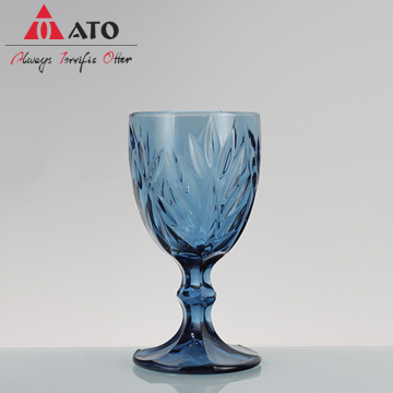ATO Colored Goblet Water Glass Blue Glass Goblets
