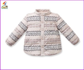 new pattern printing lovely baby girl winter coat