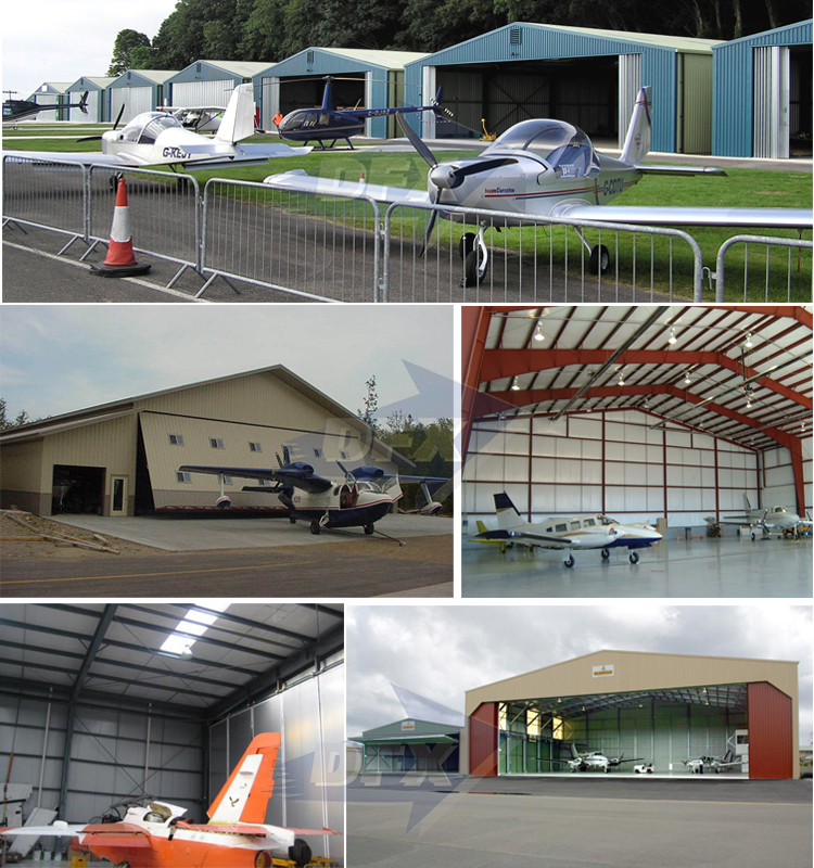 Low Cost Maintenance High Quality Flexible Customized Design Prefab Steel Frame Structural Aircraft Hangar