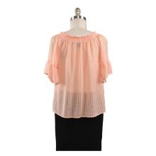 Casual Round Neck Women Summer Blouse