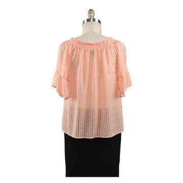Casual Round Neck Women Summer Blouse