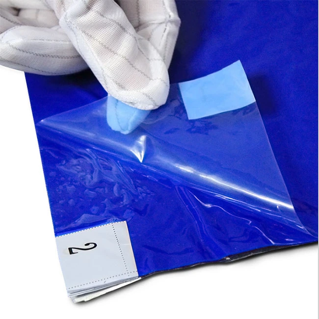 18*45 Inch Blue 30 Sheets Reusable Sticky Mat for Removing Dust