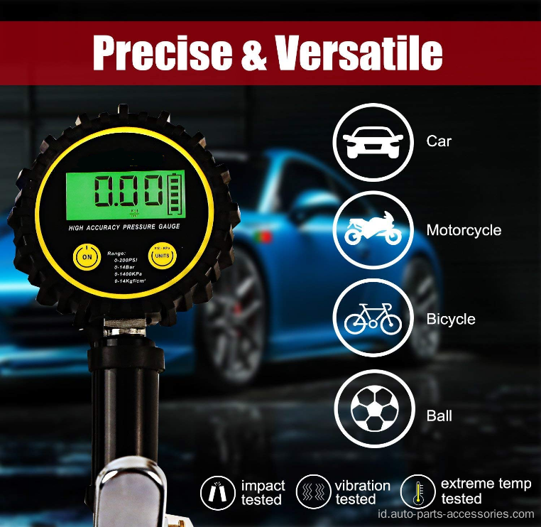 LED Light Digital Tire Inflator Gauge