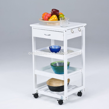 3 tiers bamboo kitchen trolley with drawer hot sale bamboo kitchen food cart wholesale