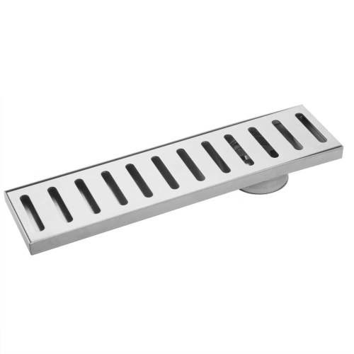 Linear swimming pool gutter drain for outdoor