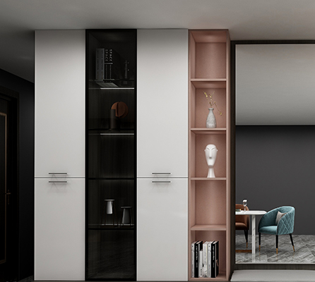  black Fashion built-in wardrobe with Glass