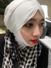Muslim Lovely White Scarf Backing cap