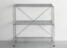Storeroom Metal Display Stands With 3 Shelf , Chrome Platin