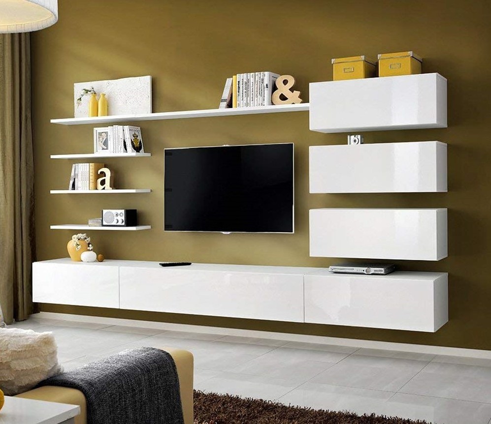  Furniture Hanging Shelves Standing Shelf TV Stand Set