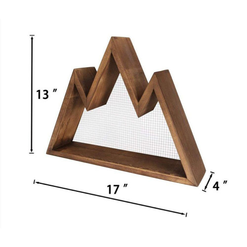 Wood Wall Rack Rustic Triangle Wall Art Shelf