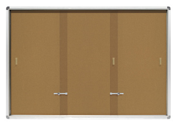 School Sliding Doors Lockable notice board with lock