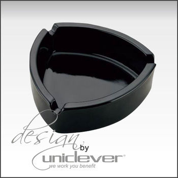 Black Triangluar Glass Ashtray