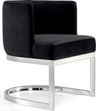 Modern Velvet and Chrome Accent Chair
