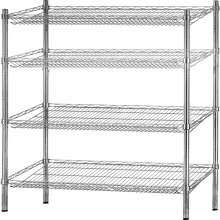 4-Shelf Shelving Unit Stainless Steel Storage Rack